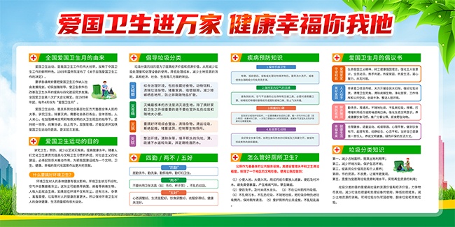 第38个全国爱国卫生月宣传栏图片素材