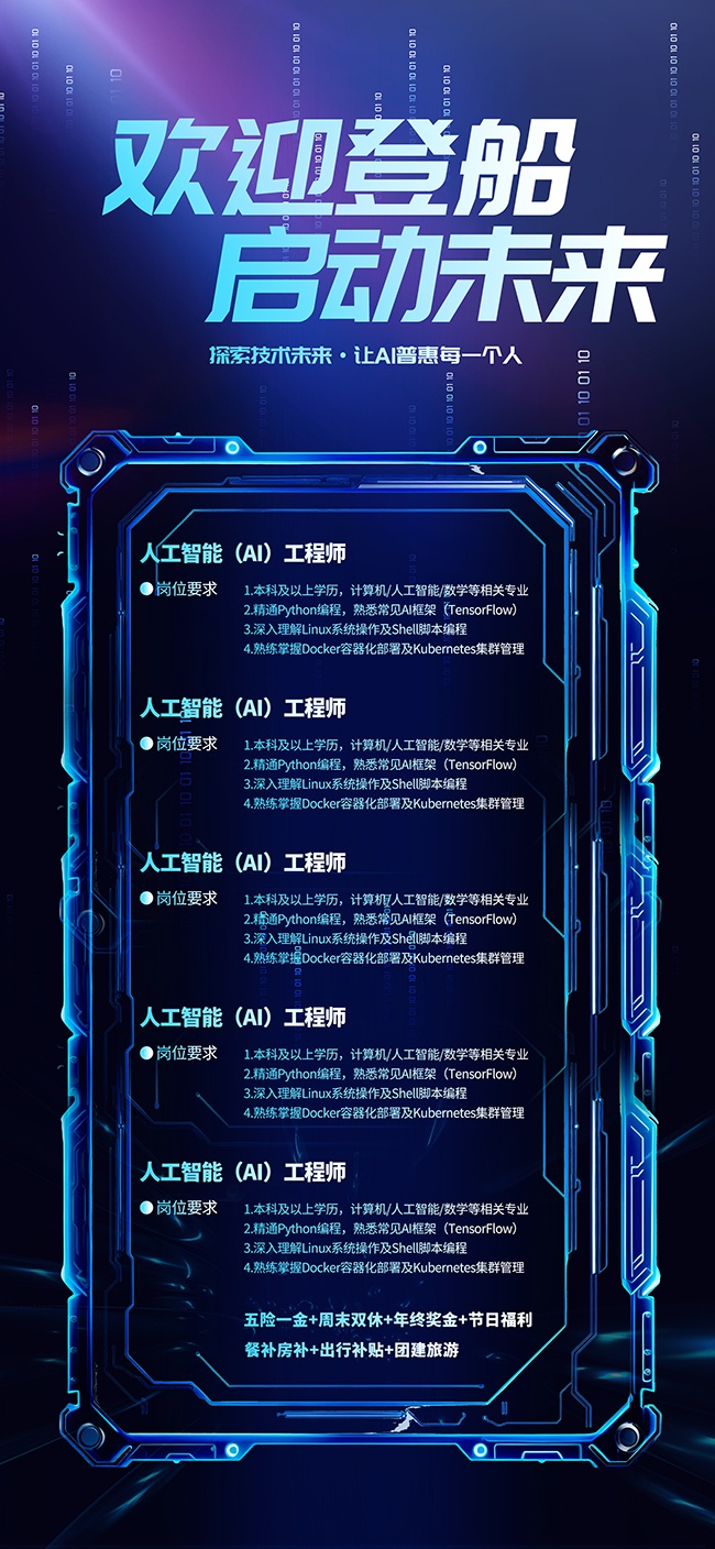 AI人工智能招聘海报图片素材