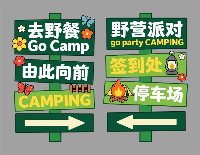 户外露营导视美陈图片素材