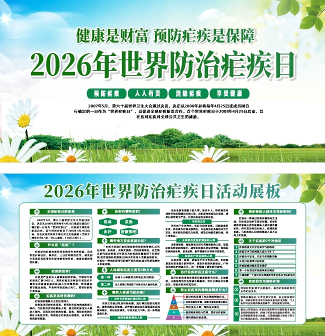 世界防治疟疾日健康科普宣传栏图片