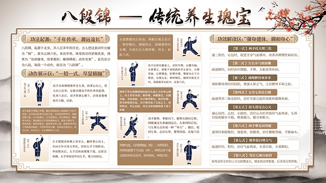 中国风中医养生八段锦