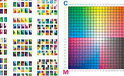 带各种色块的CMYK颜色表