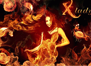 PSD火焰与女人